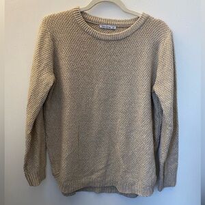 Tan Pink Clover knit sweater, size L
